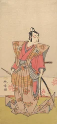 Skådespelaren Ichikawa Danjuro V som samuraj, 1771-72.