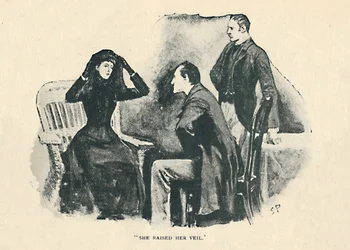 Hon höjde sin slöja, 1892