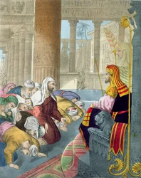 Joseph tar emot sina bröders hyllning, från en bibel tryckt av Edward Gover, 1870-talet