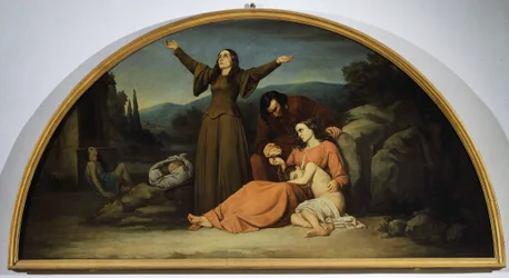 Lunette of Famine, av Silvestro Lega (1826-1895), Canton Oratory, Modigliana, Emilia Romagna