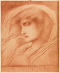 Ariadne öde av Theseus (fotografisk reproduktion i sepia)