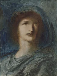 Head of a Young Girl (wc, penna och bläck på papper)