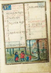 Folio från en miniatyrbok med timmar, användning av Rom, Brygge, 1530-35