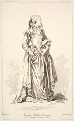 Old Fashion Françoise, från samling av olika utländska figurer Uppfunnet av..., 1700-talet.