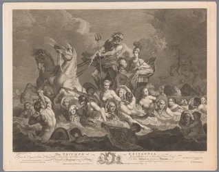 Allegori om den brittiska flottan och segern över den franska flottan The Triumph of Britannia (titel på objekt)