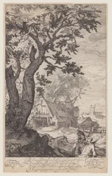 Landskap med bondgård