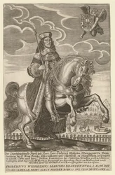 Frederic-Guillaume Ier de Brandebourg - (Frederic Guillaume) Porträtt av Fredrik William (1620-1688), kurfurst av Brandenburg, hertig av Preussen - Grimm, Simon (aktiv ca 1680) - 1680 - Kopparstick - 29,4x18,9 - Privat samling