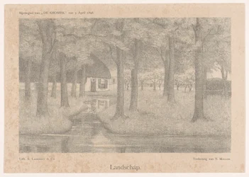 Gård bland träd Landskap (titel på objekt)