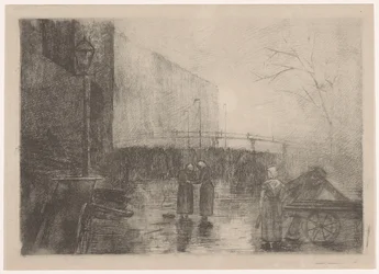Stadsbild i dimmigt väder
