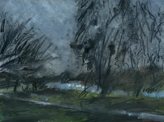 Buccleuch Gardens (akryl, akrylbläck, komprimerad träkol, akvarell och gouache på papper)