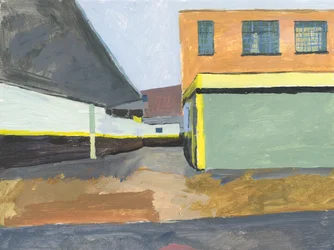 Garagets förgård, 2025 (akryl på papper)