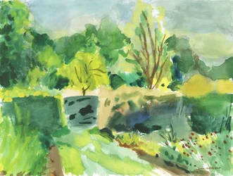 Ham House wilderness, 2019 (akvarell på papper)