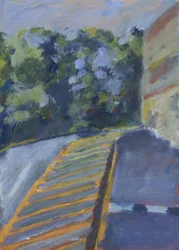 Strip mall no 3, 2023 (akryl på papper)
