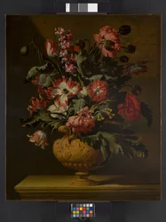 En vas med blommor, före 1710
