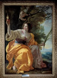 Allegoric Figure of Charity (tidigare the Faith”” Målning av Simon Vouet (1590-1649) 1600-tal. Dim. 1,9x1,3 m.