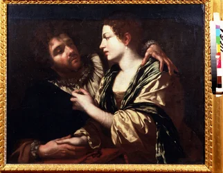 Älskare. Målning av Simon Vouet (1590-1649). Olja på duk, 82 x 100 cm