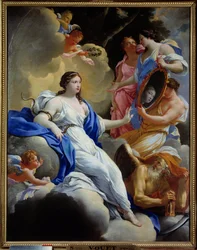Försiktighet, kärlek och nåder Målning av Simon Vouet (1590-1649) 1645 Sön. 1,16x0,9 m Montpellier, Fabre-museet
