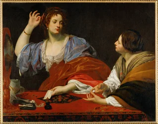 Martha tillrättavisar sin fåfänga syster Magdalen, ca 1621 (målning på duk)