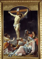 Korsfästelsen, målning av Simon Vouet (1590-1649), 1600-talet. 2,16 x 1,46 m. Lyon, konstmuseet