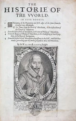 Titelsida från The Historie of the World av Sir Walter Raleigh, 1600-talet