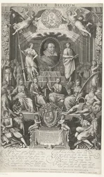 Frederick Henry som beskyddare av religion och frihet, 1628 Liberum Belgien (titel på objekt)