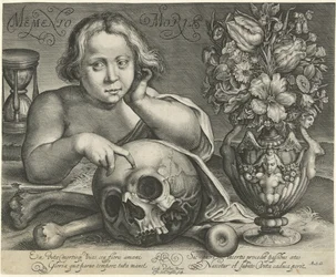 Barn med skalle (Vanitas) Memento Mori (titel på objekt)