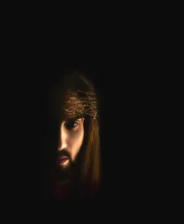 Porträtt av Jesus med törnekrona