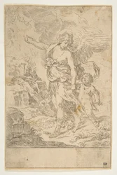 En skyddsängel som går med ett barn, ca. 1640.