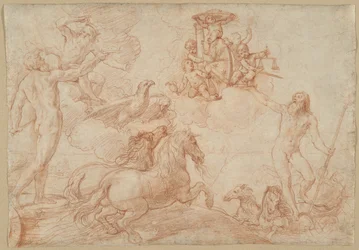Jupiter, Neptunus och Pluto hyllar kardinal Borgheses vapen