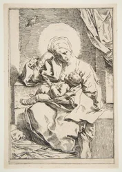 Madonna och barn med en fågel, ca. 1635-1636.