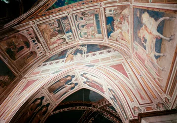 Avsnitt av Sankt Martins liv (St Martins liv) - Målning av Simone Martini (1280-1344) Fresco