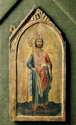 Porträtt av Saint Ladislaus, av Simone Martini, tempero på trä c.1326