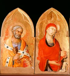 Sankt Peter och Sankta Maria Magdalena. Polyptyk av Orvieto (tempera och guld på panel