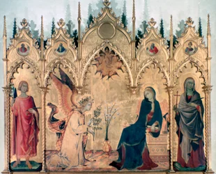 Bebådelsen och två heliga, 1333