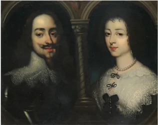 Dubbelporträtt av kung Karl I och drottning Henrietta Maria