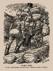Arbete i uppförsbacke. John Bull. Även om det bara är en halv liga, måste det gå vidare, 1935.