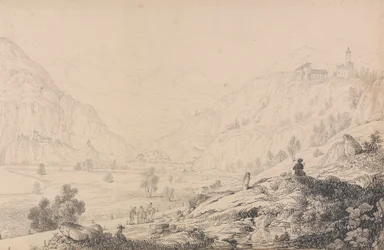 Album med 30 vyer i Tyrolen och Italien: Wafensteins slott [?], Sprechenstein och Reifenstein några mil från Brenner, 27 oktober 1840