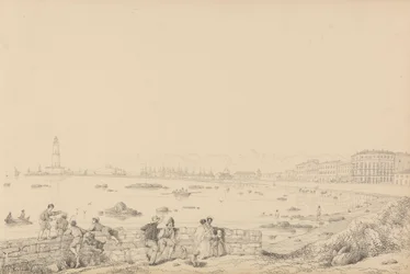 Album med 30 vyer i Tyrolen och Italien: Leghorn, Villa Caprille - General View 1:a. september 1841