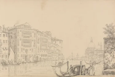 Album med 30 vyer i Tyrolen och Italien: View on the Grand Canal 9 november 1840