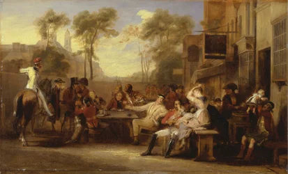 Chelsea Pensionärer tar emot Gazette som tillkännager slaget vid Waterloo