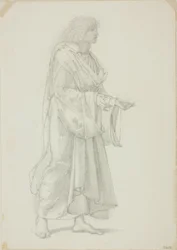 Draperad stående mansfigur