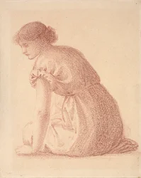 Sittande figur av en kvinna, sent 1800-tal