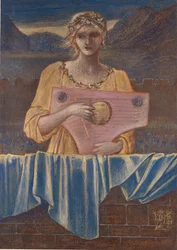 Studie av en kvinna med ett musikinstrument, 1895