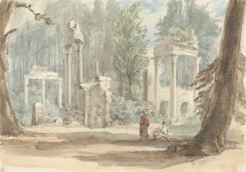 Ruinerna från Leptis Magna när de dök upp i Royal Park vid Virginia Water