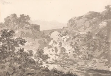Bro över ström, norra Wales