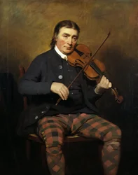 Porträtt av violinisten och kompositören Niel Gow 1727-1807, 1787