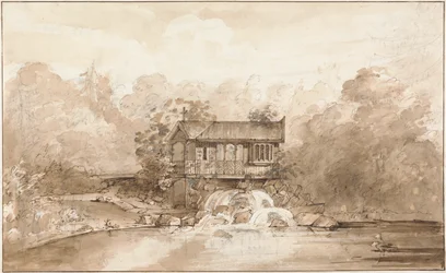 Design för Hermitage, Virginia Water (penna och brunt bläck över grafit med tvätt på papper)