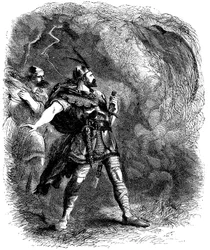 Macbeth och Banquo möter de tre häxorna, 1858