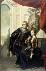 Sir Watkin Williams-Wynn och Lady Henrietta Williams-Wynn hans fru, i maskeraddräkt, c1769.