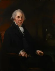 Porträtt av Matthew Boulton som håller ett mineralprov.